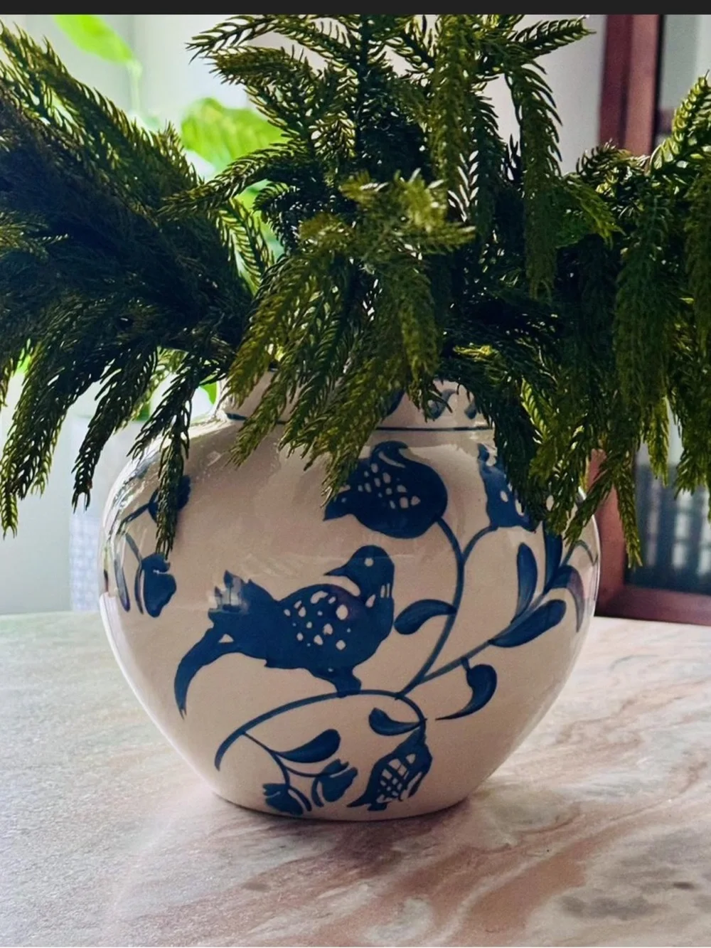 Medium Blue Painted Ceramic Vase - Threshold™